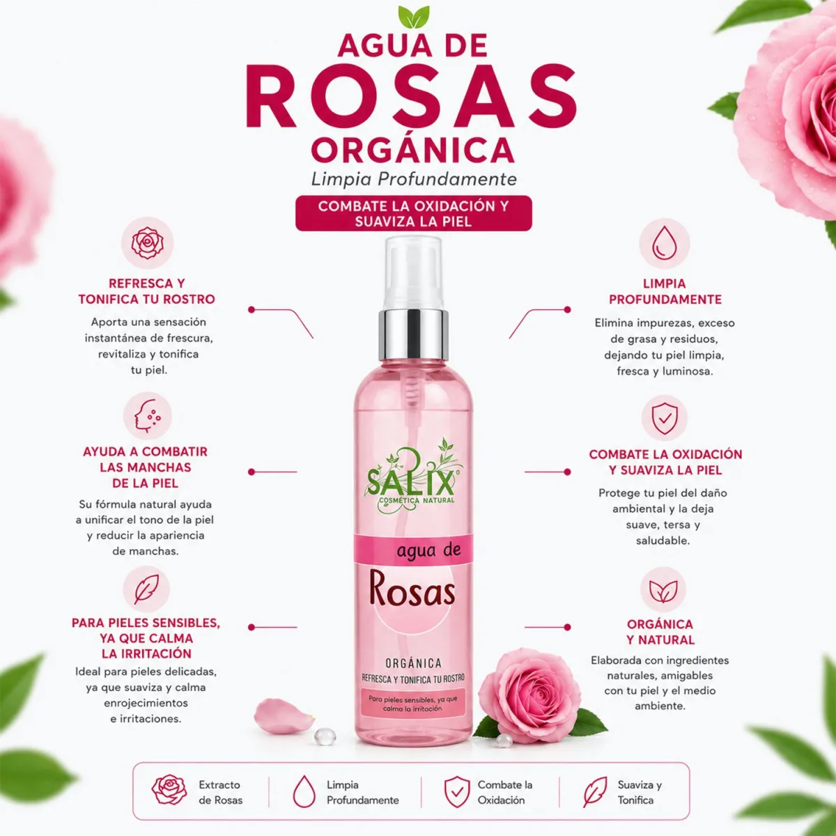 Agua de Rosas Orgánica