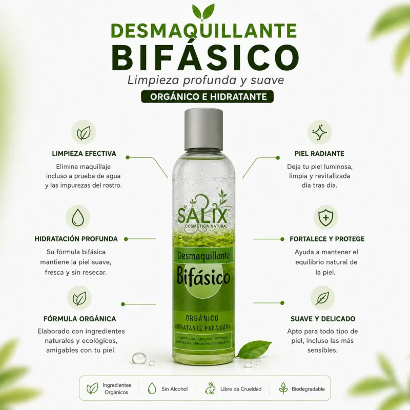 Desmaquillante bifásico orgánico cara
